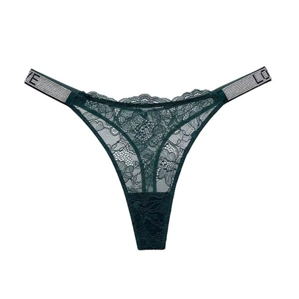 GLOW LACE CRYSTAL STRAP G-STRING — 3 Pack