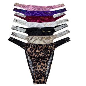 GLOW LACE CRYSTAL STRAP THONG — 8 Pack