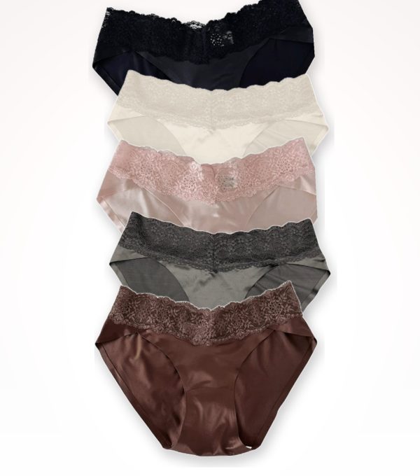 SILK LACE SEAMLESS BRIEF — 5 Pack