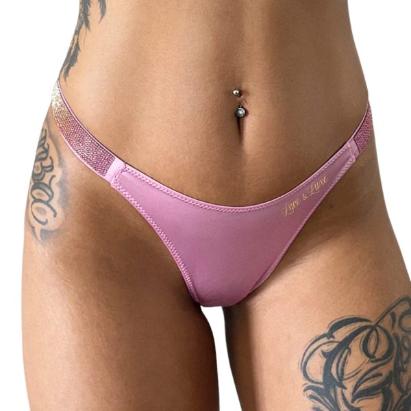 GLOW LACE CRYSTAL STRAP THONG — 7 Pack