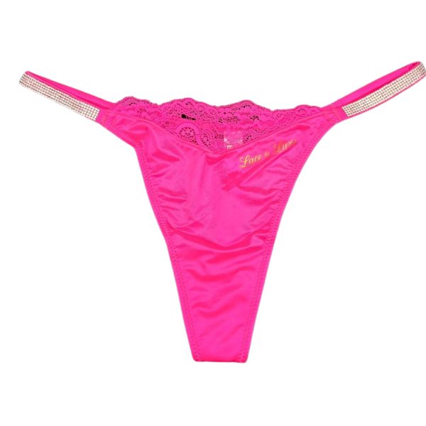 MIDNIGHT GLITZ LOW RISE LACE TRIM G-STRING — 3 Pack