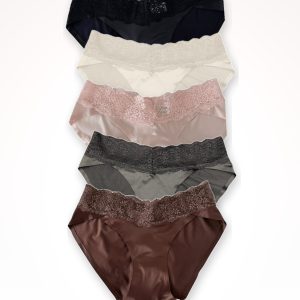 SILK LACE SEAMLESS BRIEF — 5 Pack