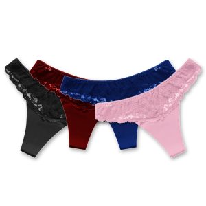 FLIRTY LACE THONG — 4 Pack
